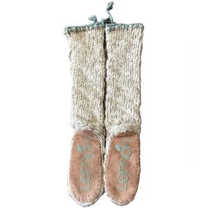 ANTHROPOLOGIE Lemon tall slipper socks - thick chunky knit